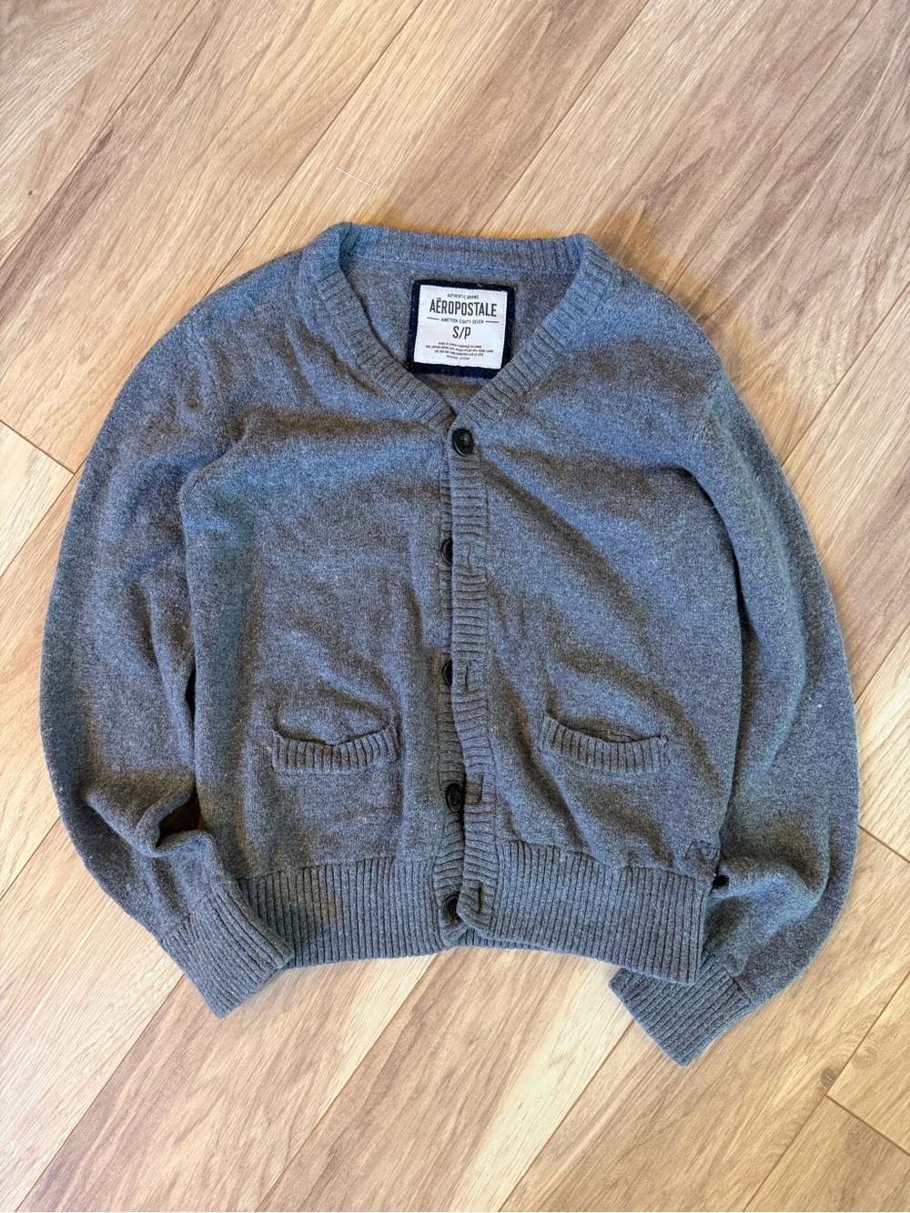 Aeropostale Woman’s Gray Button-Front Cardigan